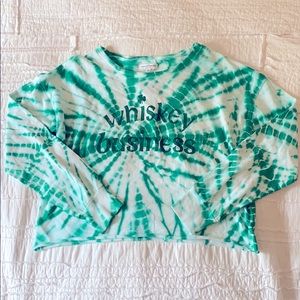 Women’s size XL crop green tie-dye St. Patrick’s